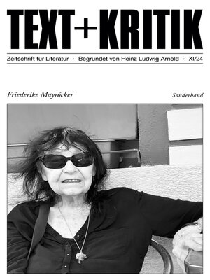 cover image of TEXT + KRITIK Sonderband --Friederike Mayröcker